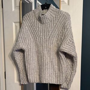 Express Gray and silver Knit Sweater